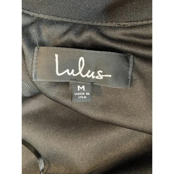 Lulu's Sz M Off-The-Shoulder Skater Black Lined Dress Mini Dress Flirty - Picture 5 of 10